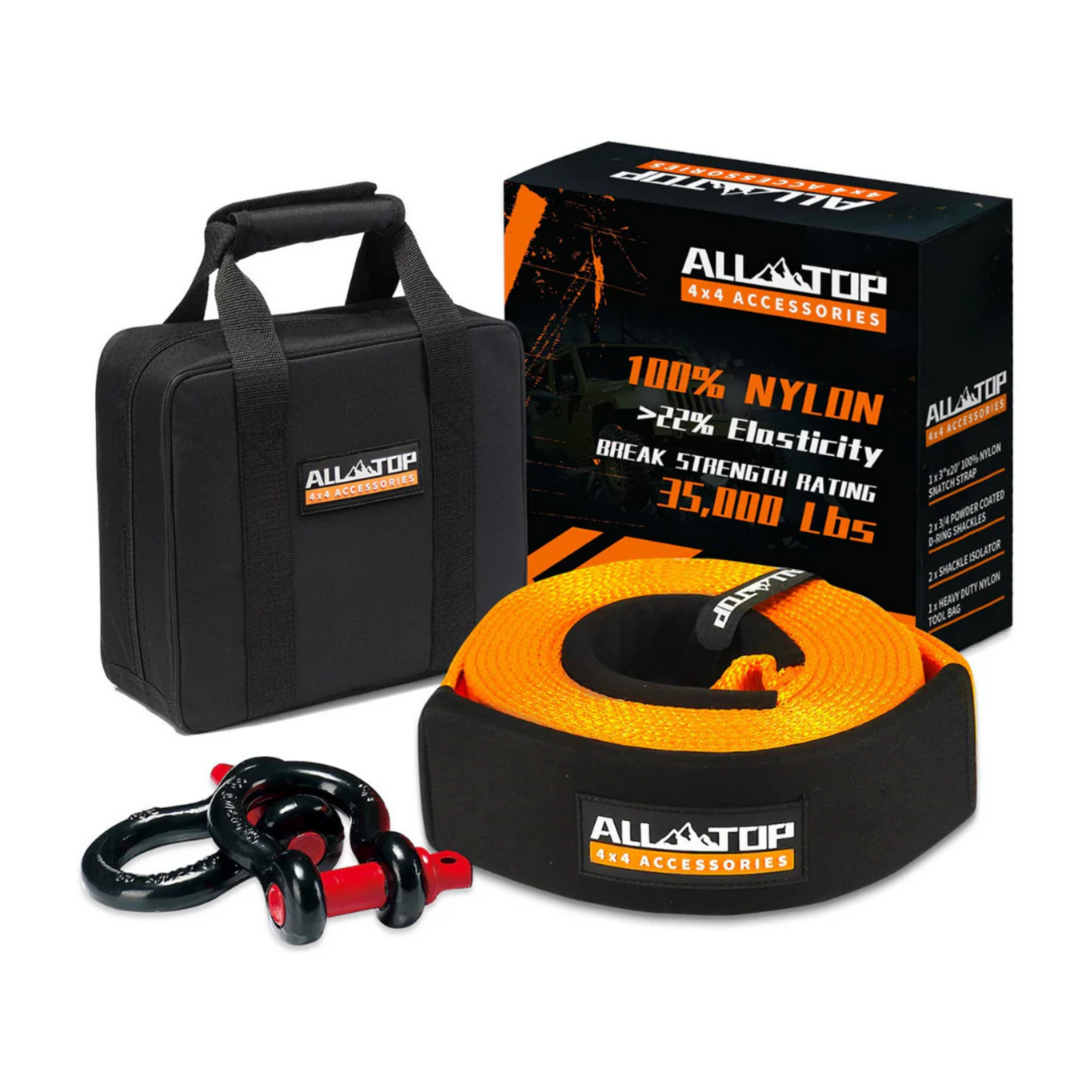 Recovery Kit Cinta De Tiro 11T Con Grilletes AllTop USA