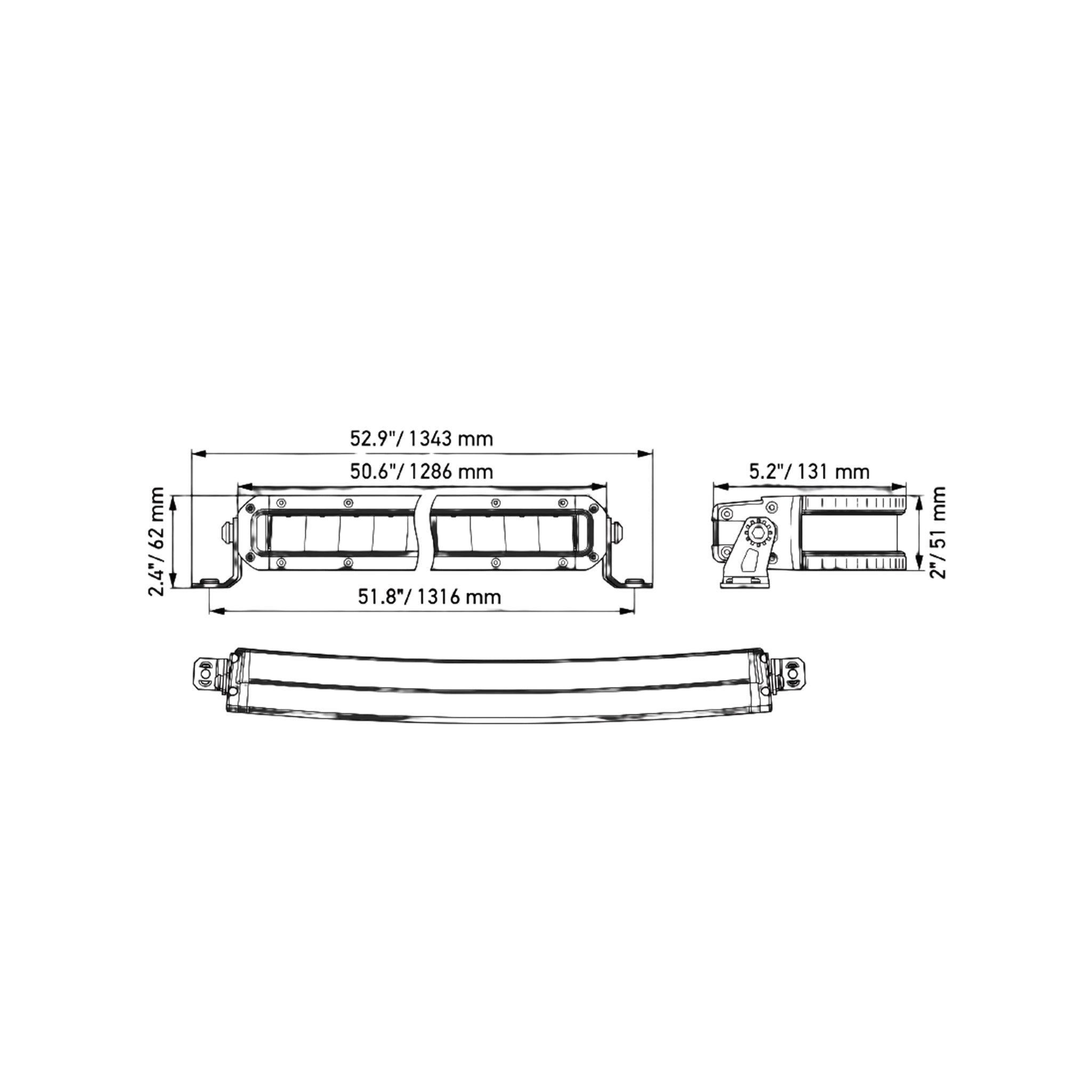 BLACK MAGIC TOUGH Barra 50'' - Slim Curved