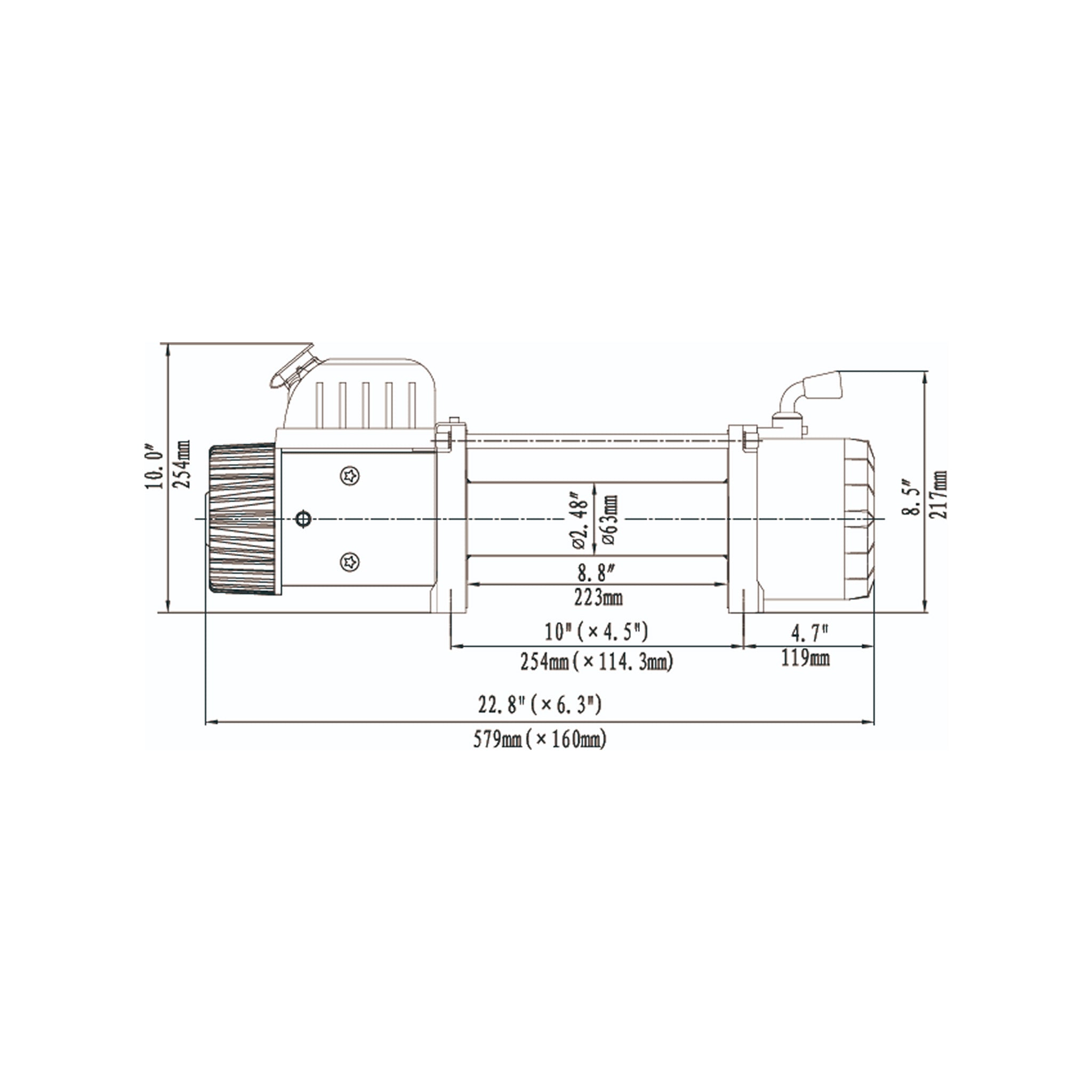 Winche Eléctrico RUNVA 12.000 Libras 12V Acero IP67