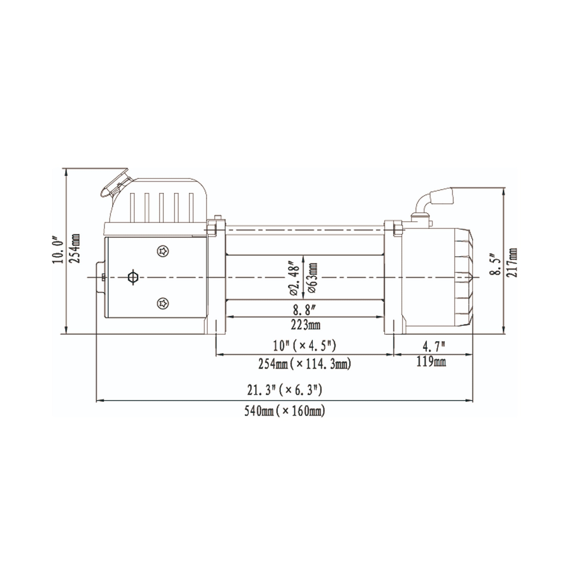 Winche Eléctrico RUNVA 9.500 Libras 12V Acero para 4x4 y Overland