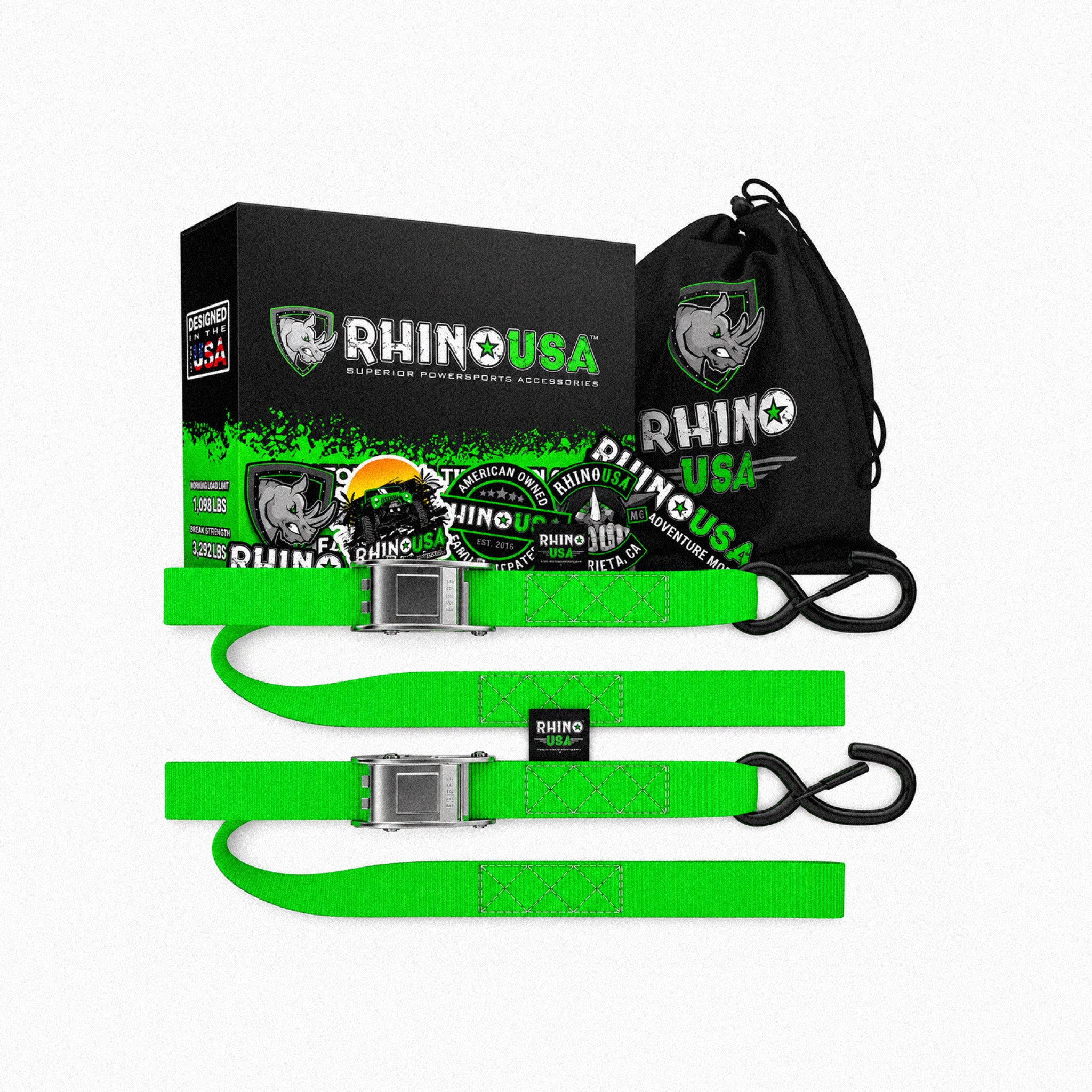 Pack 2 Correas De Amarre 3,8Cm X 244Cm Rhino USA