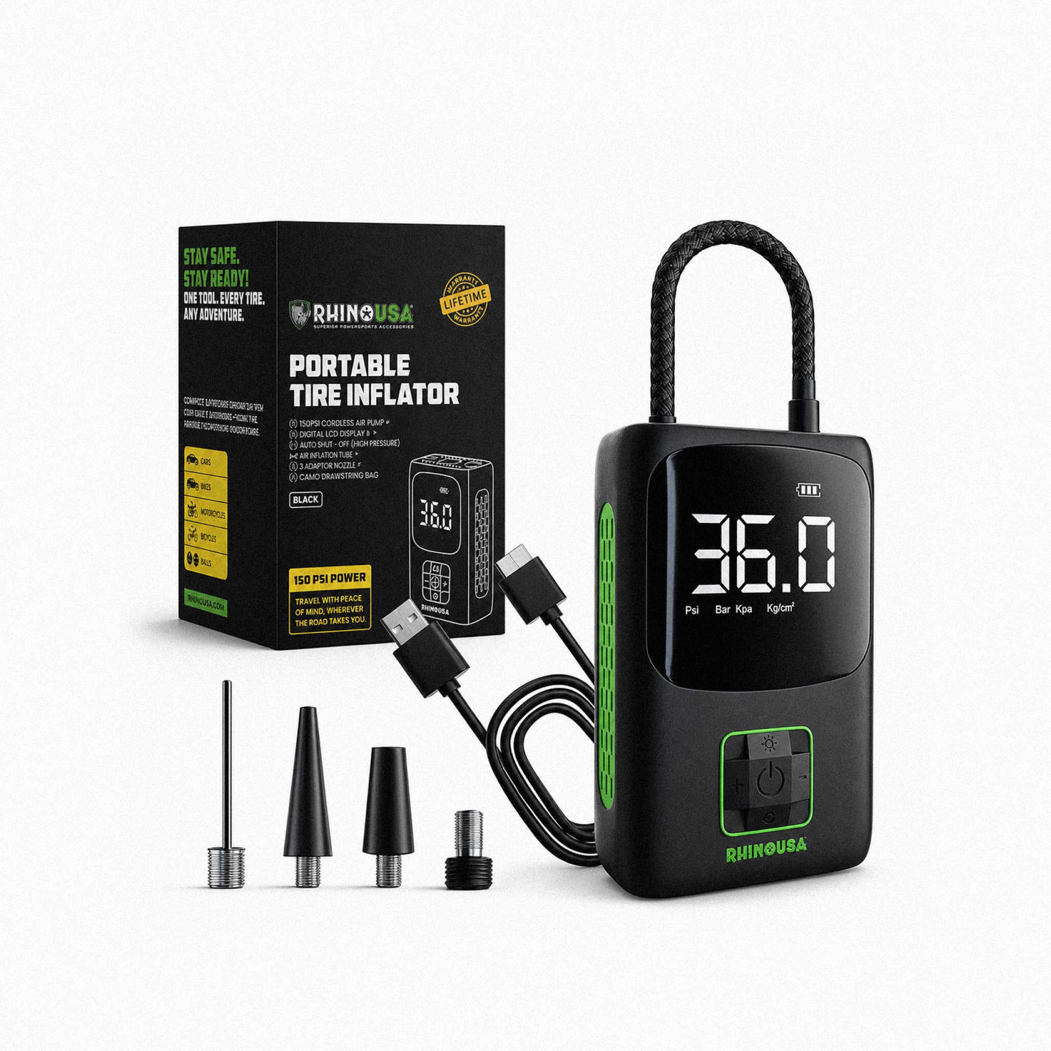 Compresor de Aire Portátil (150 PSI) Rhino USA